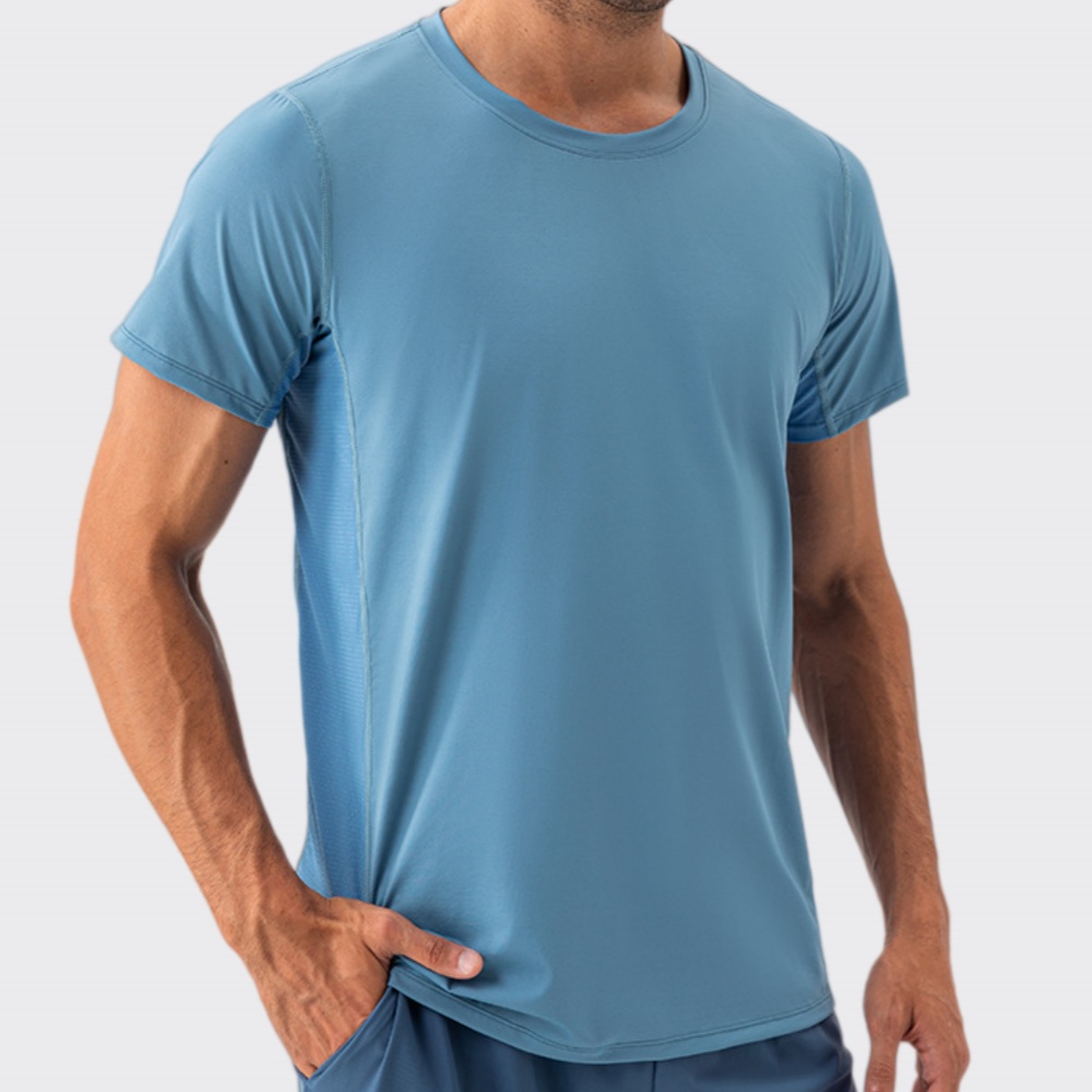 Sports Equipment Logos - T-Shirt Sportiva a Rapida Asciugatura, Manica