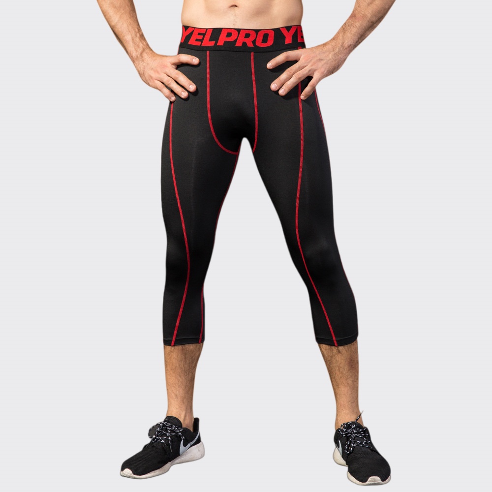 Sports Equipment Logos - Leggings compressivi da uomo per fitness,
