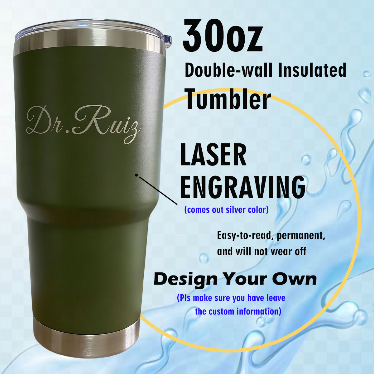 Tumbler Personalizzato da 30 o - Sports Water Bottle Insulated recensione e prezzo